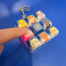 Load image into Gallery viewer, 9pc ateez lightup keycap fidget keychain