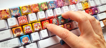 Load image into Gallery viewer, 4pc customized lightup keycap fidget keychain (pick 4 designs)