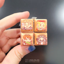 Load image into Gallery viewer, 4pc customized lightup keycap fidget keychain (pick 4 designs)