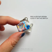 Load image into Gallery viewer, 4pc customized lightup keycap fidget keychain (pick 4 designs)