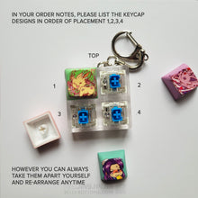 Load image into Gallery viewer, 4pc customized lightup keycap fidget keychain (pick 4 designs)