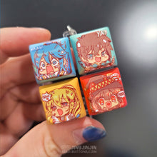 Load image into Gallery viewer, 4pc customized lightup keycap fidget keychain (pick 4 designs)