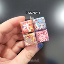 Load image into Gallery viewer, 4pc customized lightup keycap fidget keychain (pick 4 designs)