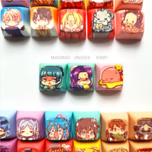Load image into Gallery viewer, 4pc customized lightup keycap fidget keychain (pick 4 designs)
