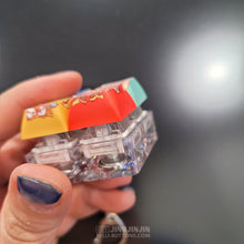 Load image into Gallery viewer, 4pc customized lightup keycap fidget keychain (pick 4 designs)