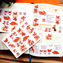 Load image into Gallery viewer, Fox Sticker sheet