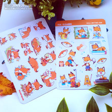 Load image into Gallery viewer, Fox Sticker sheet
