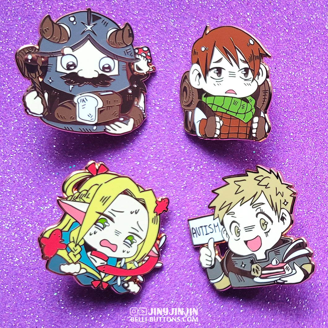 dubious cooking in the dungeon enamel pins