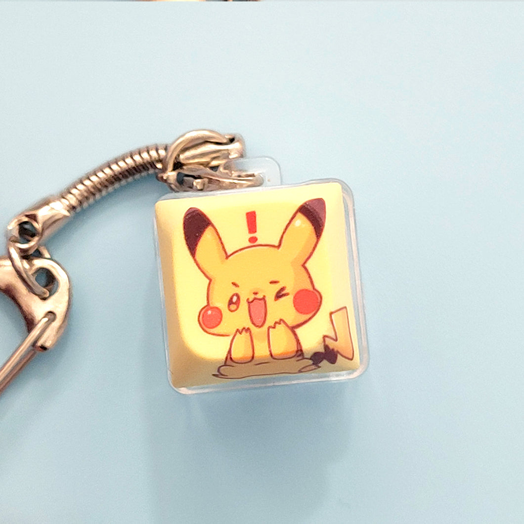 Pika Pika lightup Keycap fidget keychain