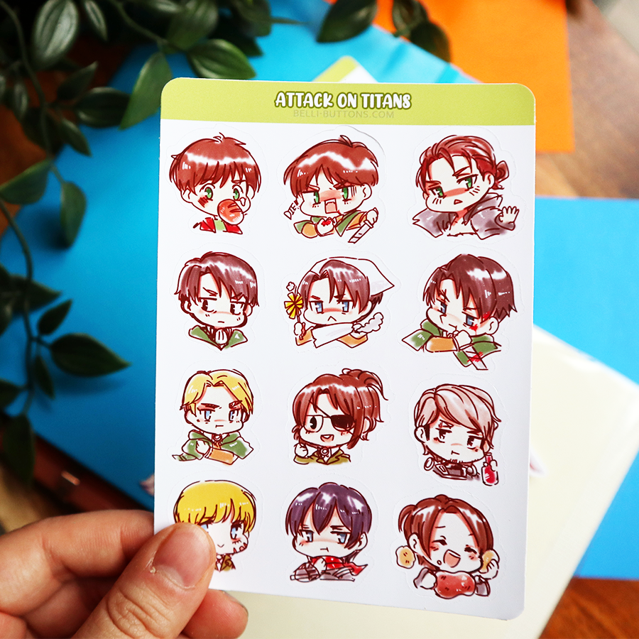 Giants eating Humans Derp Head sticker sheet
