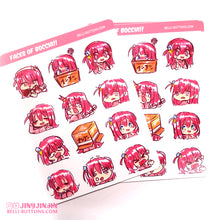 Load image into Gallery viewer, faces of bo cchi sticker sheet

