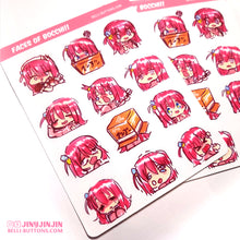 Load image into Gallery viewer, faces of bo cchi sticker sheet
