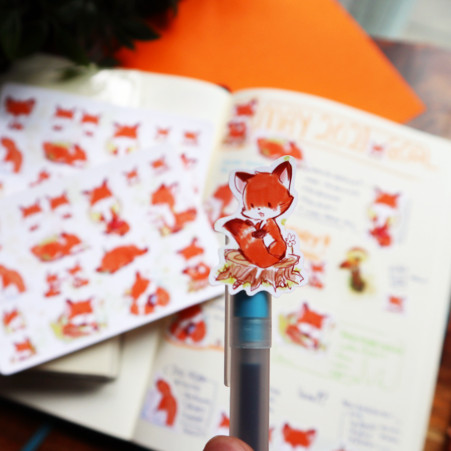 Fox Sticker sheet – Belli-buttons